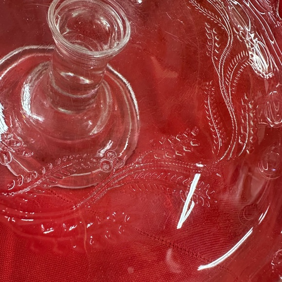 Vintage Crystal Cake Pedestal with Wheat design. - Picture 3 of 7